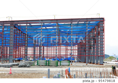 工場の建設 鉄骨 工場の建設 鉄骨 95479818