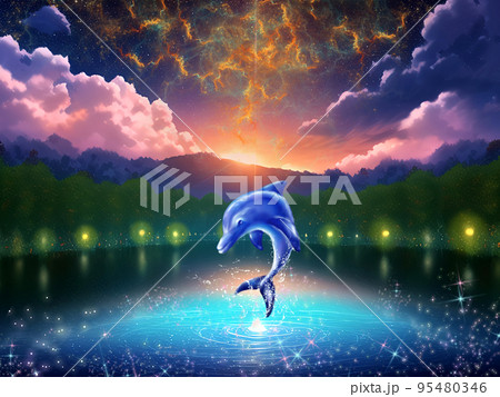 背景　幻想的なデザイン 95480346