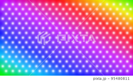 配列されたドットと背景グラデーション　デジタルイメージ　ネオンカラフルレインボー2 95480811