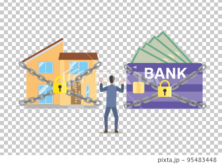 Surprised man with bank account and house seized Surprised man with bank account and house seized 95483448