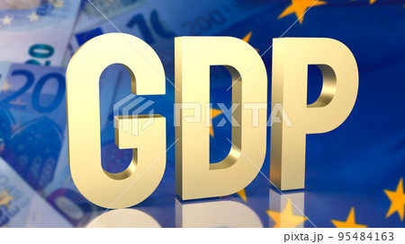 The gold gdp text on euro background for business concept 3d rendering The gold gdp text on euro background for business concept 3d rendering 95484163