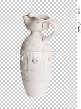A clay jug isolated on a white background 95484459