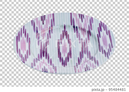 A vintage oriental ceramic plate isolated on a white background A vintage oriental ceramic plate isolated on a white background 95484481
