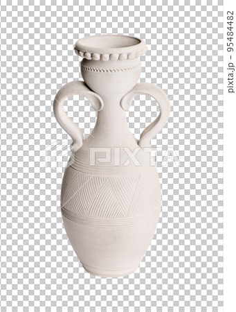 A clay jug isolated on a white background A clay jug isolated on a white background 95484482