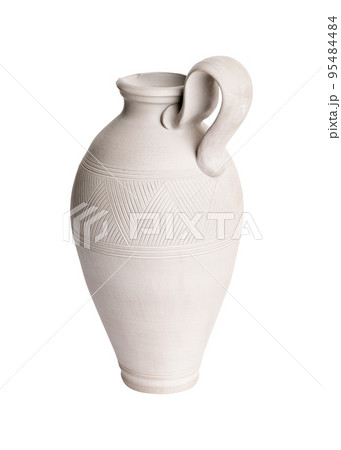 A clay jug isolated on a white background 95484484