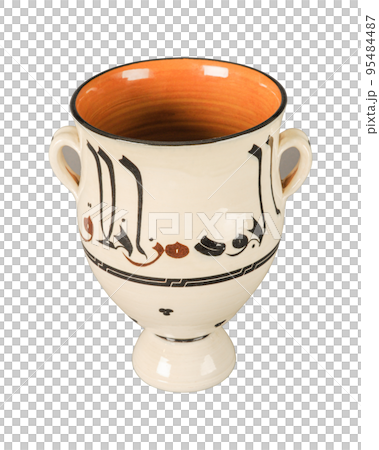 A vintage oriental ceramic bowl isolated on a white background 95484487