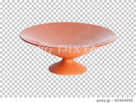 A brown ceramic vase isolated on a white background 95484499