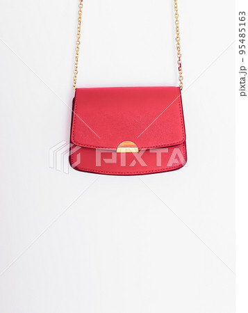 Coral fashionable leather purse with gold details as designer bag and stylish accessory, female fashion and luxury style handbag collection concept Coral fashionable leather purse with gold details as designer bag and stylish accessory, female fashion and luxury style handbag collection concept 95485163