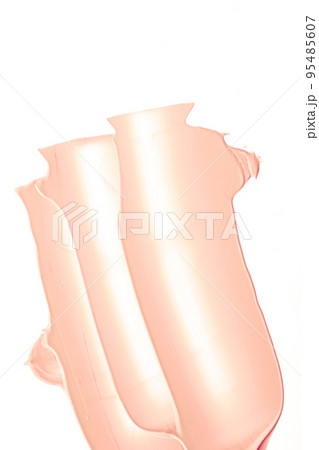 Pastel orange beauty swatch, skincare and makeup cosmetic product sample texture isolated on white background, make-up smudge, cream cosmetics smear or paint brush stroke closeup Pastel orange beauty swatch, skincare and makeup cosmetic product sample texture isolated on white background, make-up smudge, cream cosmetics smear or paint brush stroke closeup 95485607