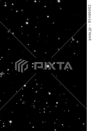 White snow overlay layer on black background, snowflakes bokeh and snowfall for Christmas and holiday design concept 95486002