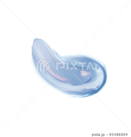 Pastel blue beauty swatch, skincare and makeup cosmetic product sample texture isolated on white background, make-up smudge, cream cosmetics smear or paint brush stroke closeup 95486004
