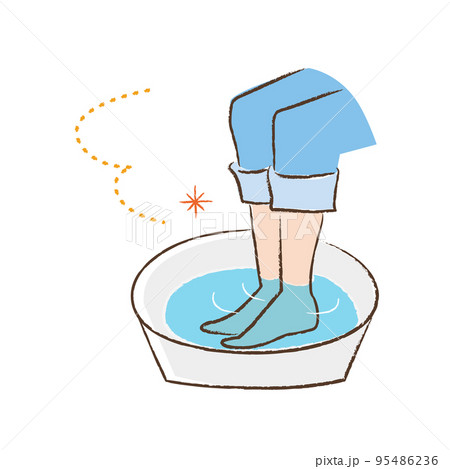 足湯のカラー線画 足湯のカラー線画 95486236