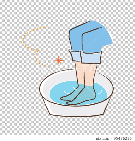 洗腳盆彩色線條畫 95486236