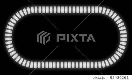 楕円の破線が発光しているタイトル背景　白 95486261