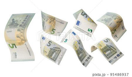 Five euro bill banknote isolated on white background. 95486937