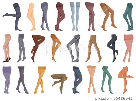 Pantyhose icons set cartoon vector. Fashion woman. Girl sexy 95486943