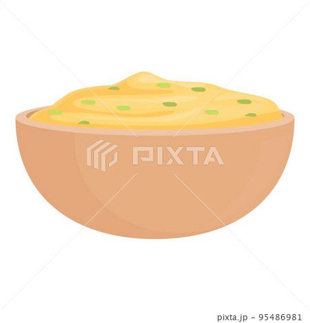 Bean hummus icon cartoon vector. Paste food. Cuisine spread 95486981