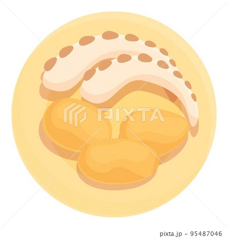 Sea food icon cartoon vector. Portugal cuisine. Fried meal 95487046