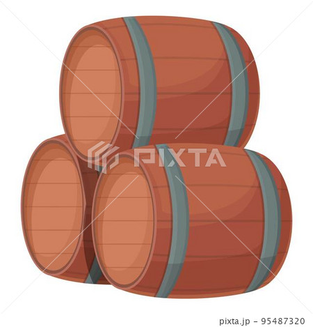 Wine barrel icon cartoon vector. Cellar winery. Drink bar Wine barrel icon cartoon vector. Cellar winery. Drink bar 95487320