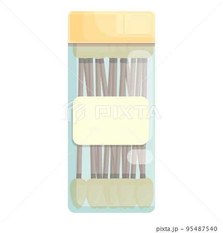 Medical swab icon cartoon vector. Ear stick. Sterile eco pick 95487540
