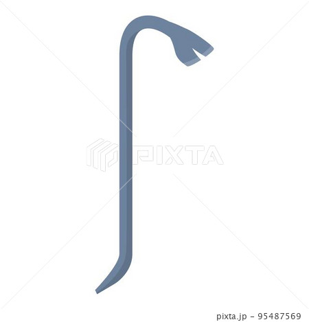 Crowbar tool icon cartoon vector. Hand design. Metal tool Crowbar tool icon cartoon vector. Hand design. Metal tool 95487569