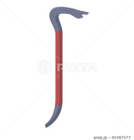 Construction crowbar icon cartoon vector. Hand design. Metal bar Construction crowbar icon cartoon vector. Hand design. Metal bar 95487577
