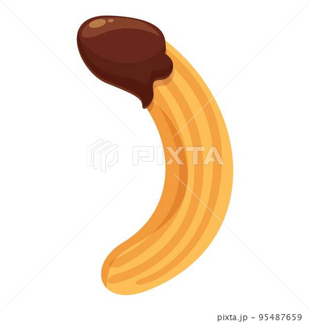 Chocolate churro icon cartoon vector. Spanish food. Menu cake Chocolate churro icon cartoon vector. Spanish food. Menu cake 95487659