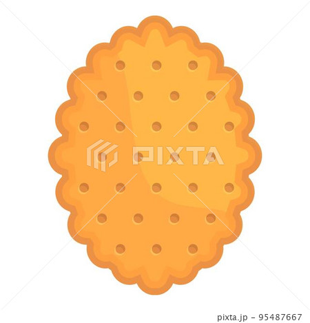 Top cracker icon cartoon vector. Food cookie. Vanilla shape Top cracker icon cartoon vector. Food cookie. Vanilla shape 95487667
