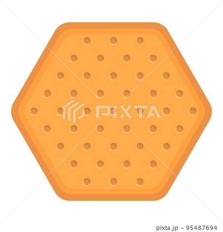 Hexagon cracker icon cartoon vector. Cookie food. Chip sweet 95487694