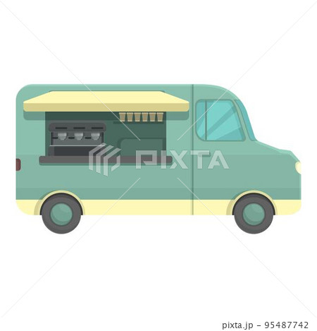 Coffee truck icon cartoon vector. Street market. Small shop 95487742