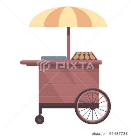 Food cart icon cartoon vector. Street festival. Shop park 95487788