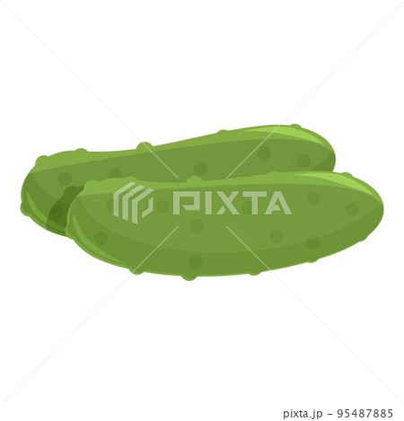 Green cucumber icon cartoon vector. Plant flower. Nature food 95487885