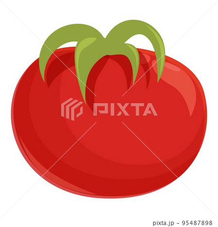 Red tomato icon cartoon vector. Cherry vegetable. Organic agriculture 95487898