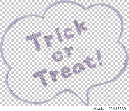 Trick or treat [watercolor handwriting and... - Stock Illustration ...