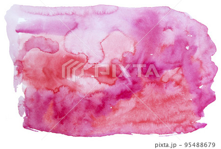 Pink and Red Mix Watercolor Ink Stain Isolated on White Background Pink and Red Mix Watercolor Ink Stain Isolated on White Background 95488679