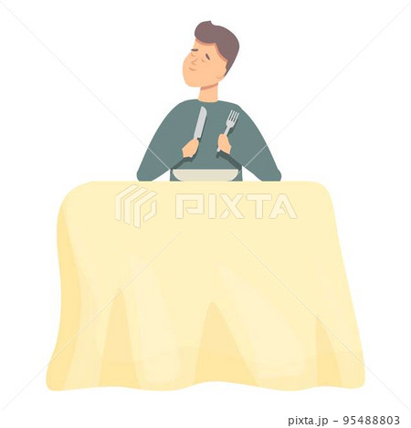 Boy food critic icon cartoon vector. Character review. Certificate culinary Boy food critic icon cartoon vector. Character review. Certificate culinary 95488803