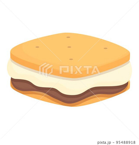 Marshmallow food icon cartoon vector. Campfire fire. Space party 95488918