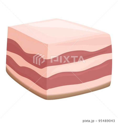 Protein lard icon cartoon vector. Pork meat. Sausage bacon 95489043