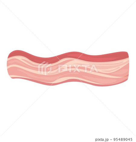 Fillet lard icon cartoon vector. Fat salami. Raw bacon 95489045