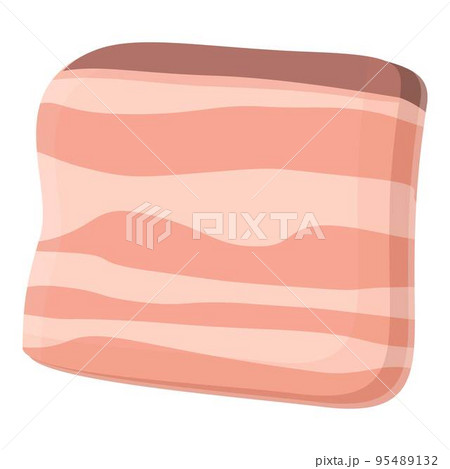 Sausage lard icon cartoon vector. Pork meat. Raw beef 95489132