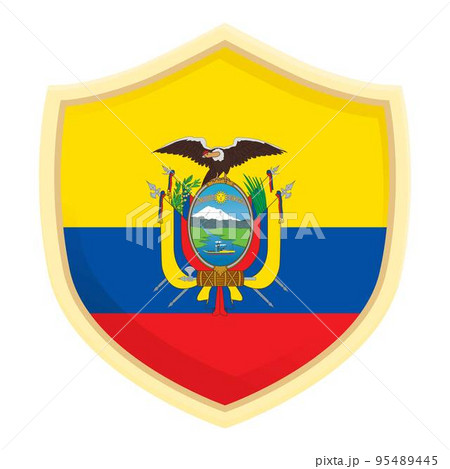 Ecuador shield icon cartoon vector. Travel culture. National freedom Ecuador shield icon cartoon vector. Travel culture. National freedom 95489445