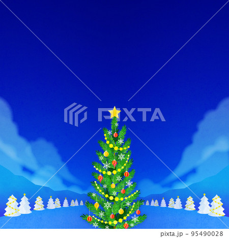 雪の中のクリスマスツリー 野外イベント 雪の中のクリスマスツリー 野外イベント 95490028