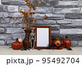 Thanksgiving, Halloween holiday poster design. 95492704