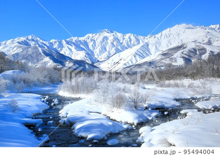 白馬・松川の霧氷と北アルプス 白馬・松川の霧氷と北アルプス 95494004