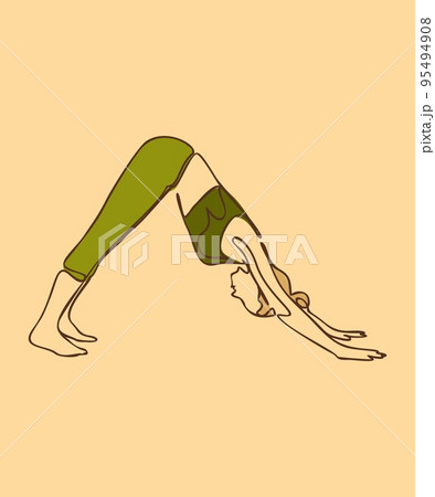 Woman doing exercise in yoga pose. Vector silhouette illustration 95494908