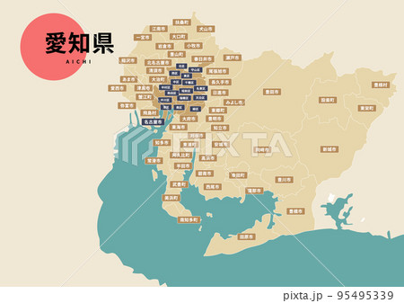 地図（地名付き）-愛知県 95495339