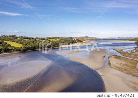 Aerial view of the Ards Forest Park in County Donegal, Ireland Aerial view of the Ards Forest Park in County Donegal, Ireland 95497421