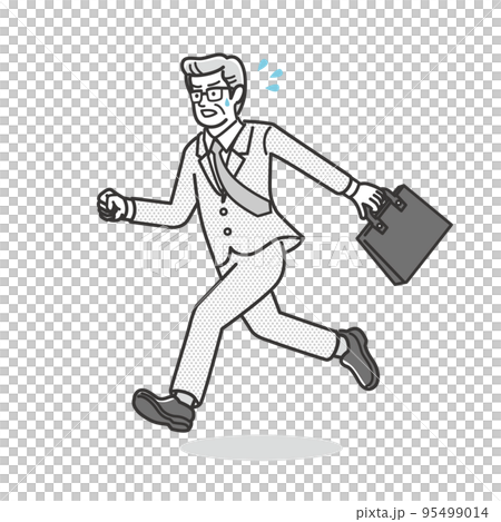 Elderly man in a running suit Elderly man in a running suit 95499014
