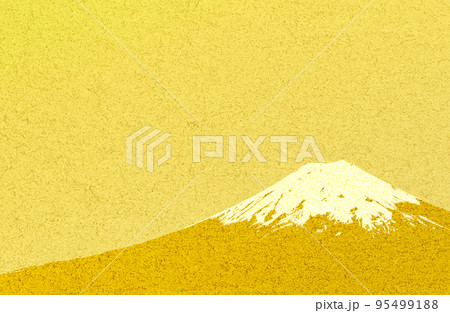 金色の富士山の和風背景素材｜年賀状_正月_新年_金箔_金屏風_キラキラ_コピースペース 95499188