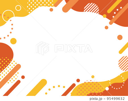 ポップ 秋 オレンジ メンフィス フレーム 背景 ポップ 秋 オレンジ メンフィス フレーム 背景 95499632